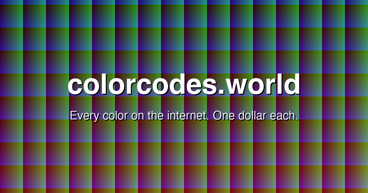 I made a map of all 16,777,216 colors on the internet, and each one can have exactly one owner.